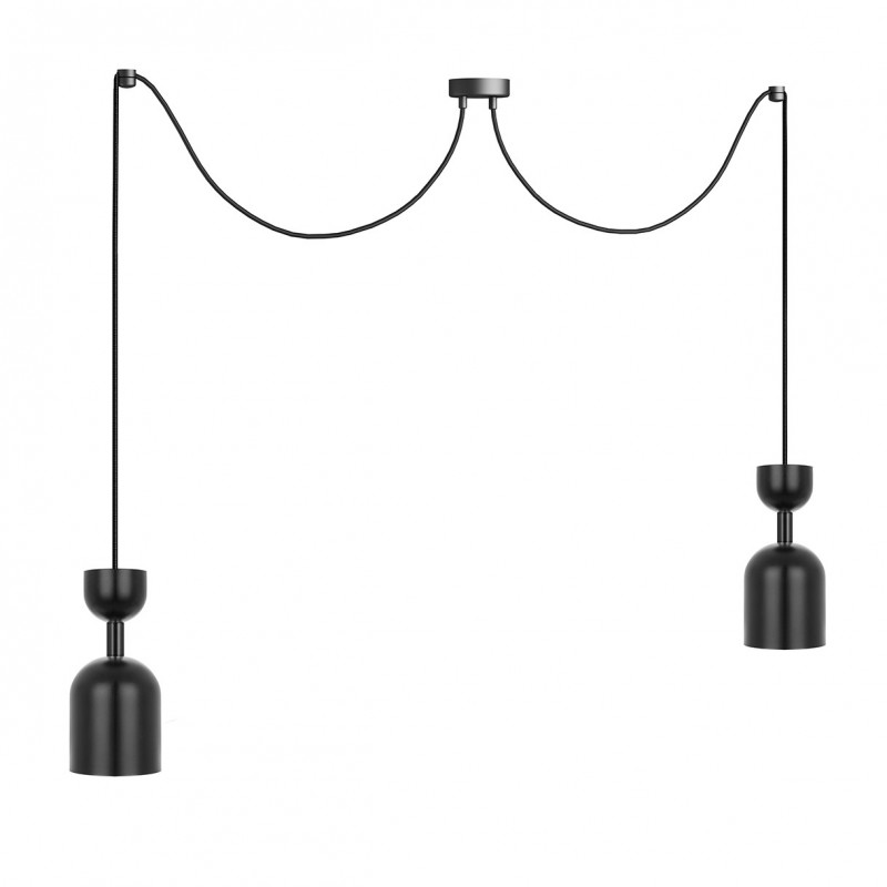 Double ceiling black pendant lamp with adjustable length SUPURU 2 UMMO