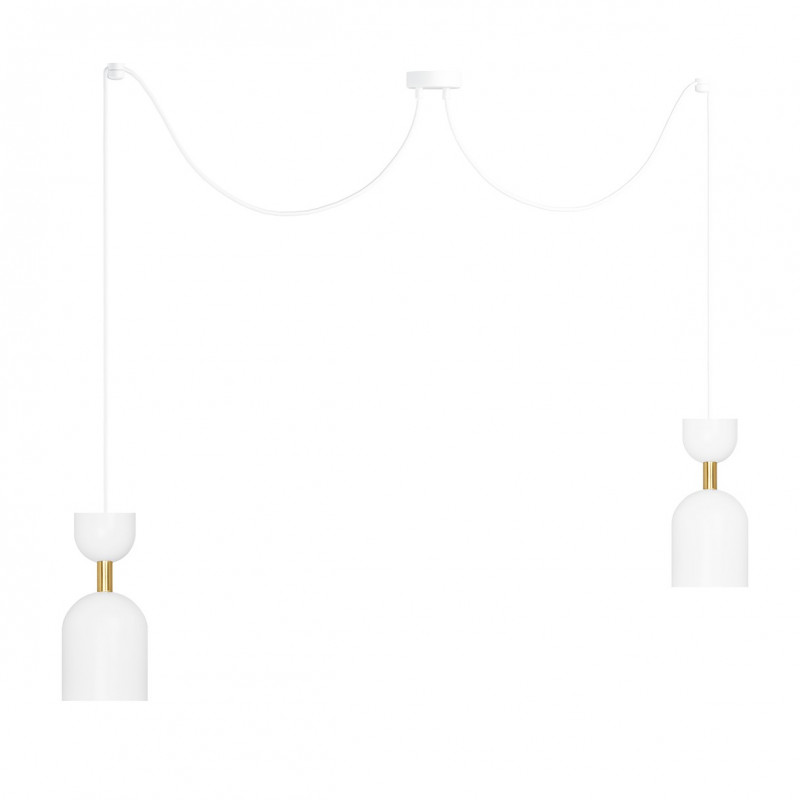 Double ceiling white pendant lamp with adjustable length SUPURU 2 UMMO