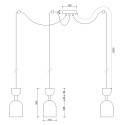 Triple ceiling white hanging lamp with adjustable length SUPURU 3 with a brass UMMO tube