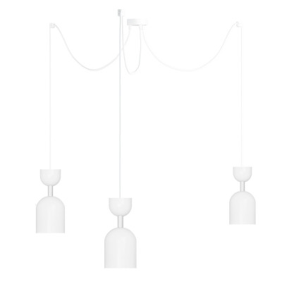 Triple ceiling white hanging lamp with adjustable length SUPURU 3 UMMO