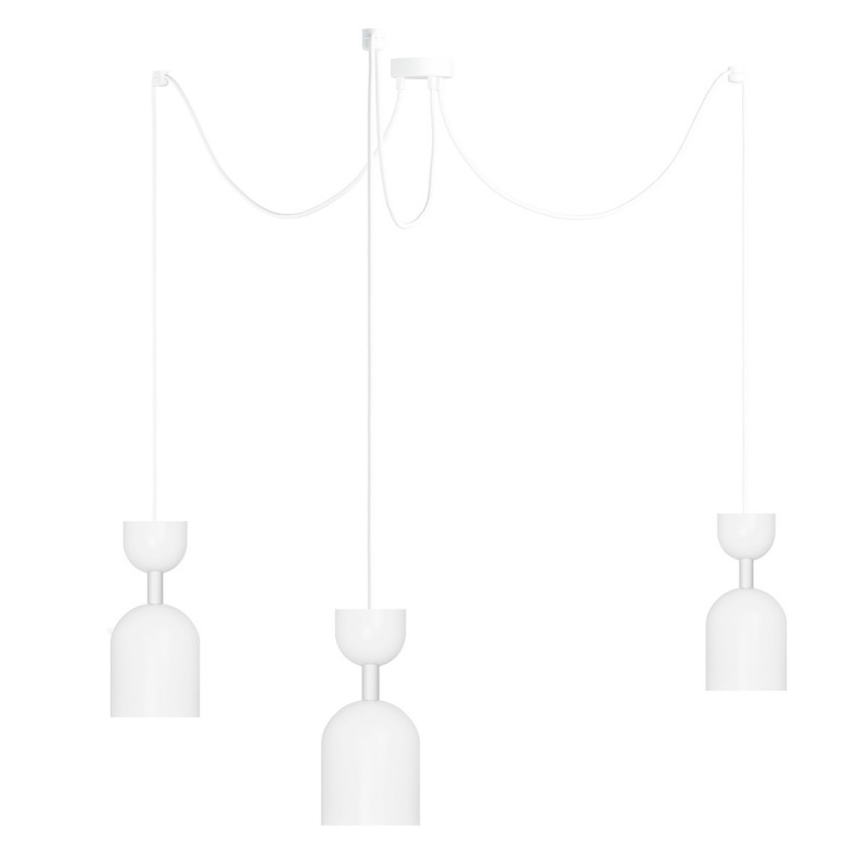 Triple ceiling white hanging lamp with adjustable length SUPURU 3 UMMO