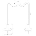 Double ceiling pendant lamp with adjustable length TORNI A2 white Ummo