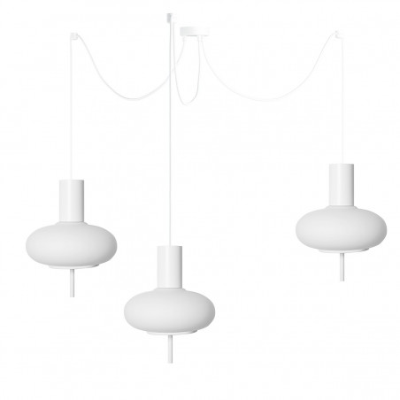 Triple ceiling pendant lamp with adjustable length TORNI A3 white Ummo