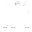 Triple ceiling pendant lamp with adjustable length TORNI A3 black Ummo