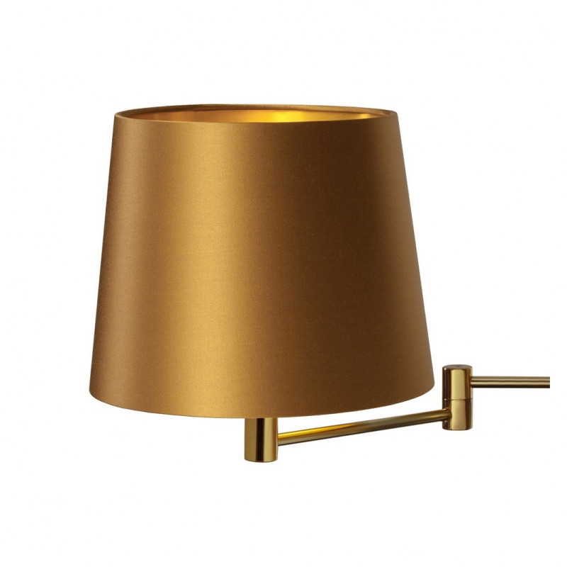 Wall lamp MOVE with a golden lampshade on a golden KASPA arm