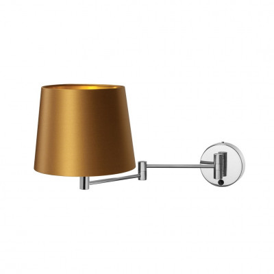 MOVE wall lamp with a golden lampshade on a chrome arm KASPA