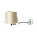 Wall lamp MOVE with a champagne lampshade on a chrome arm KASPA