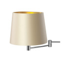 Wall lamp MOVE with a champagne lampshade on a chrome arm KASPA