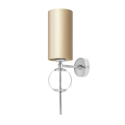 Wall lamp ZOE with a champagne lampshade on a chrome frame KASPA