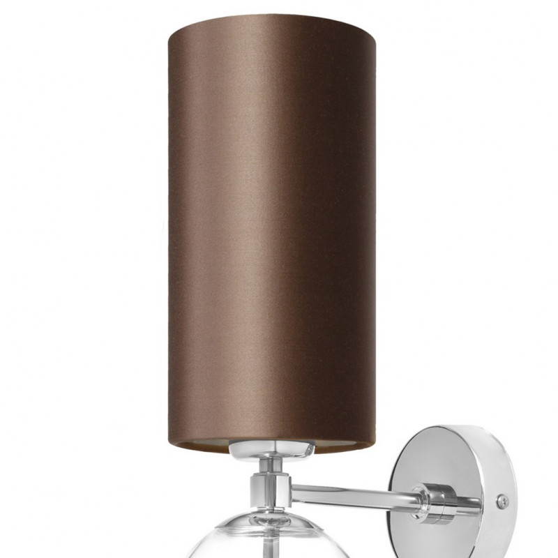 Wall lamp ZOE with a brown lampshade on a chrome frame KASPA