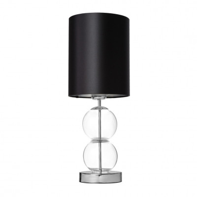 Table lamp ZOE with a black lampshade on a chrome base KASPA base