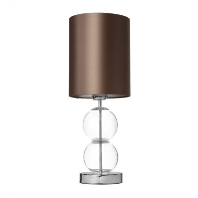 Table lamp ZOE with a brown lampshade on a chrome base KASPA base