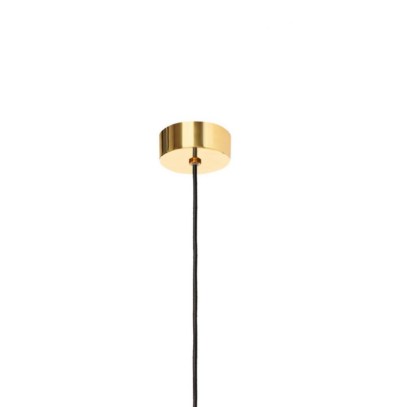 Pendant lamp COCO M with a champagne conical lampshade on a golden suspension KASPA