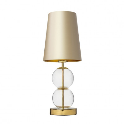 Table lamp COCO with a champagne conical lampshade on a golden base KASPA