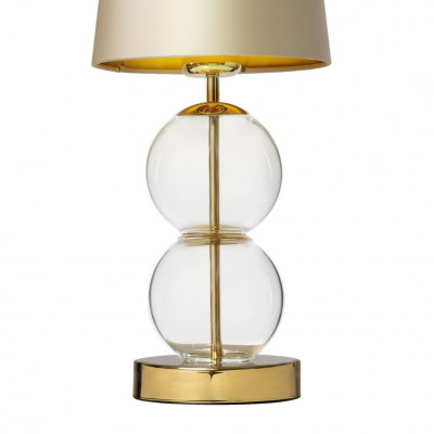 Table lamp COCO with a champagne conical lampshade on a golden base KASPA