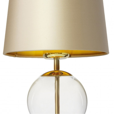 Table lamp COCO with a champagne conical lampshade on a golden base KASPA