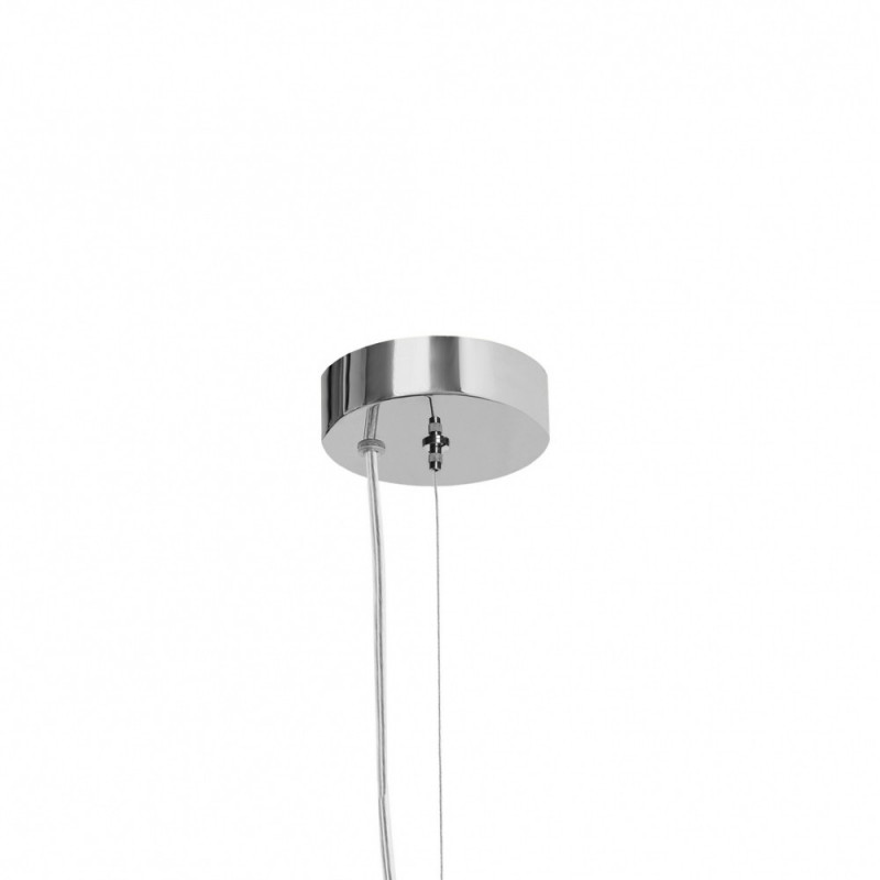 Hanging lamp CLOE S with a opal shade on a chrome suspension KASPA