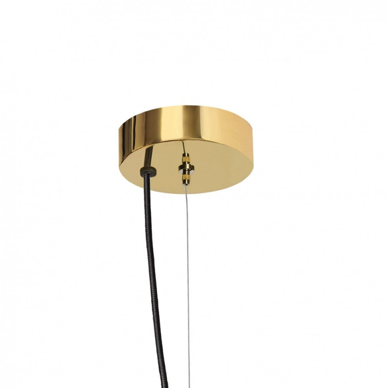 Lampa wisząca CLOE M z mlecznym kloszem na złotym zawieszeniu KASPA