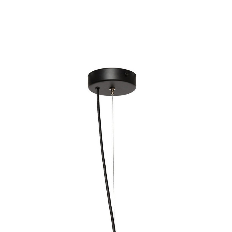 Hanging lamp CLOE M with a opal shade on a black suspension KASPA