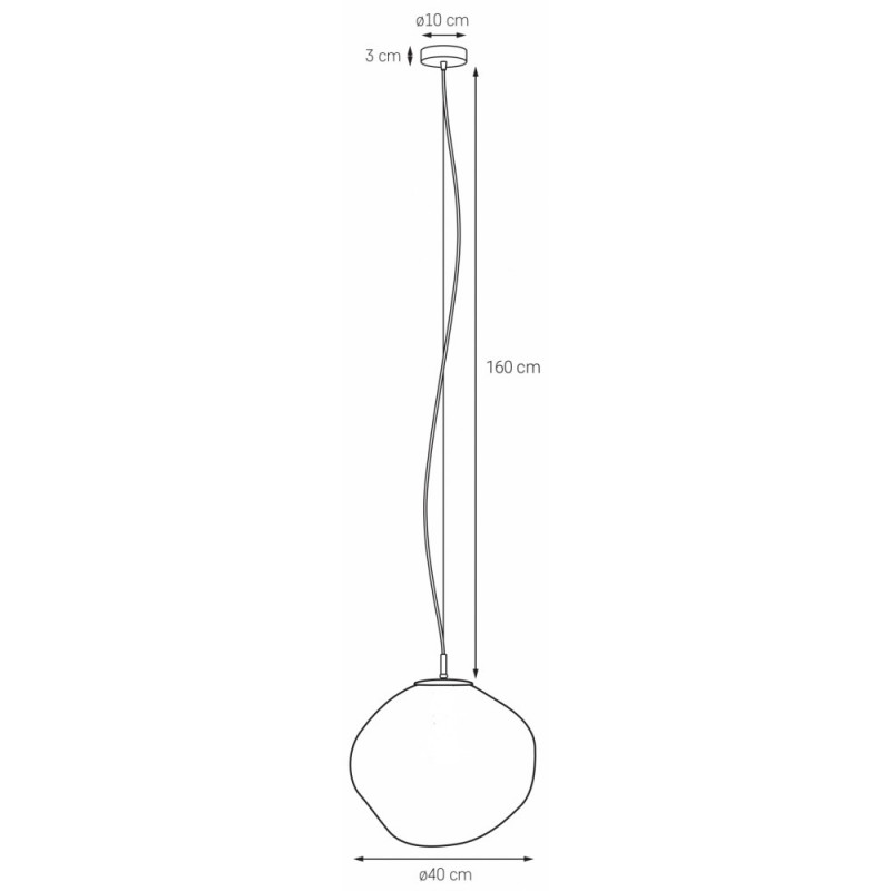 Hanging lamp CLOE L with a opal shade on a chrome suspension KASPA