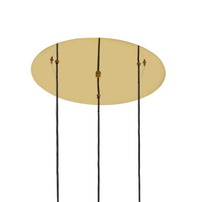 Plafond CLOE 3 with three opal diffusers on a golden suspension KASPA