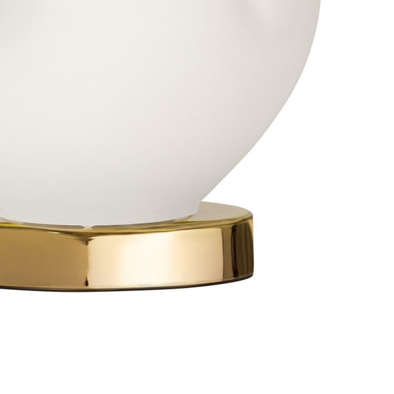 Lampa stołowa CLOE z mlecznym kloszem na złotej podstawie KASPA