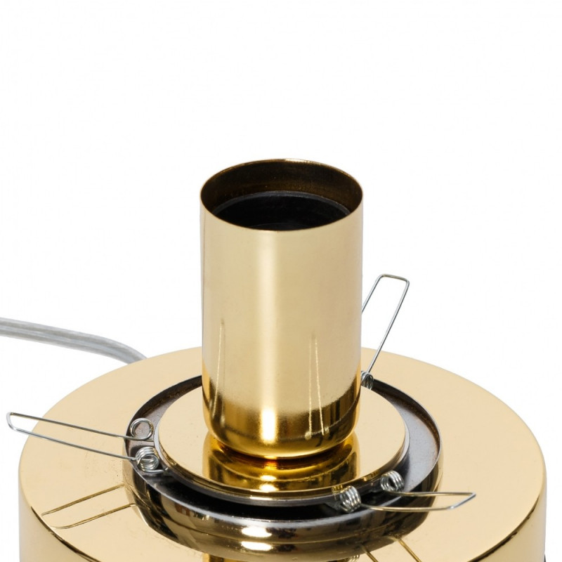 Lampa stołowa CLOE z mlecznym kloszem na złotej podstawie KASPA