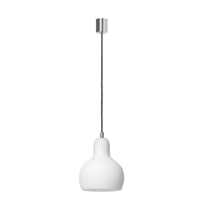 Hanging lamp LONGIS I WHITE with a opal lampshade and chrome elements KASPA
