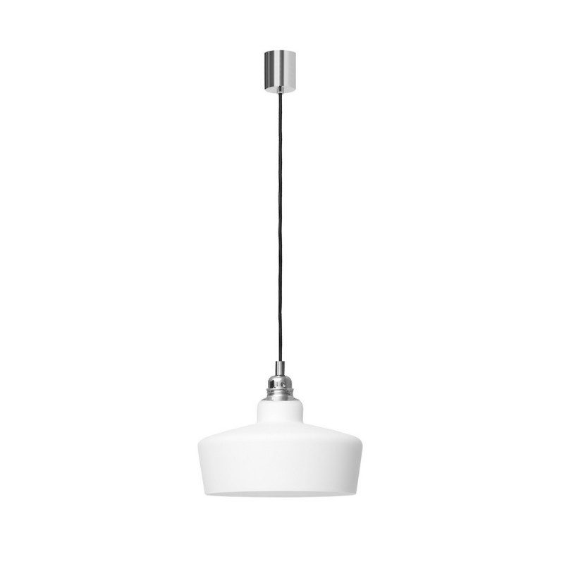 Hanging lamp LONGIS III WHITE with a opal lampshade and chrome elements KASPA