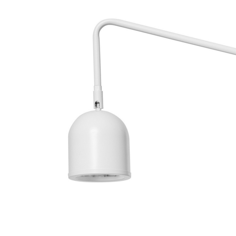 White wall lamp GASPAR on an extension arm with a plug and switch KASPA