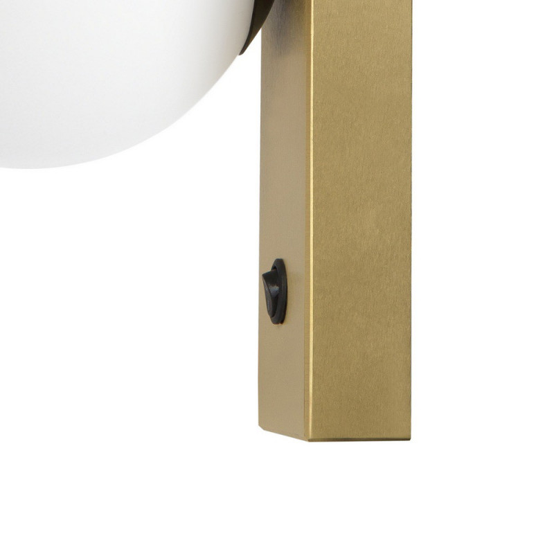 Gold wall lamp GIGI with a white shade and switch KASPA