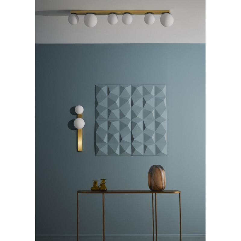 Gold GIGI 2 wall lamp with white shades and switch KASPA
