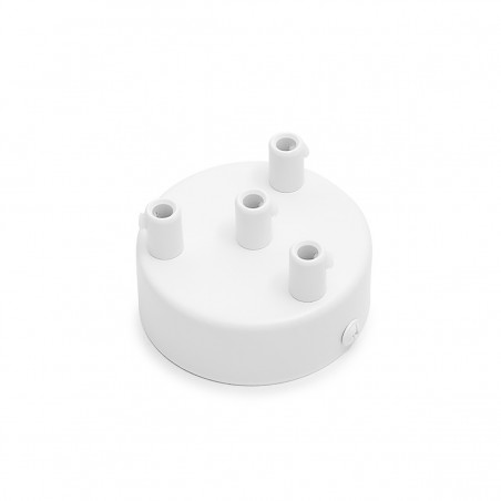 Metal ceiling cup structural in white with metal cable lock - four cables Kolorowe Kable