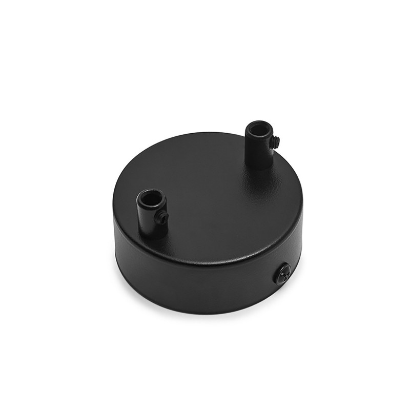 Metal ceiling cup structural in black with metal cable lock - two cables Kolorowe Kable