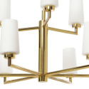Golden ceiling lamp GRANDE nine-point with white lampshades imitating candles KASPA