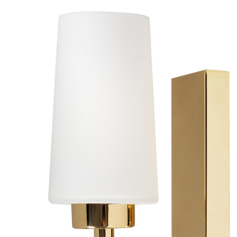 Golden wall lamp GRANDE with a white lampshade imitating candles KASPA