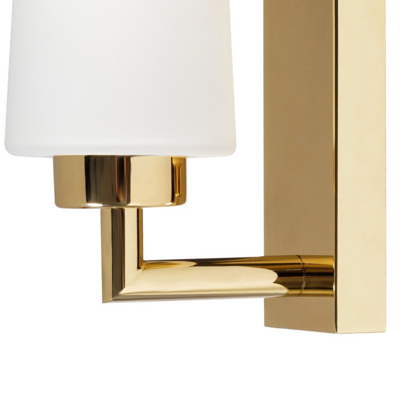 Golden wall lamp GRANDE with a white lampshade imitating candles KASPA