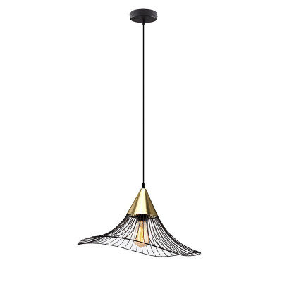 Black and gold ALURA hanging lamp with an openwork lampshade Auhilon