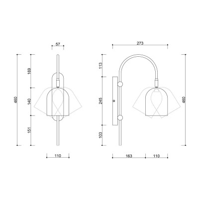Wall lamp sconce TAKU white UMMO