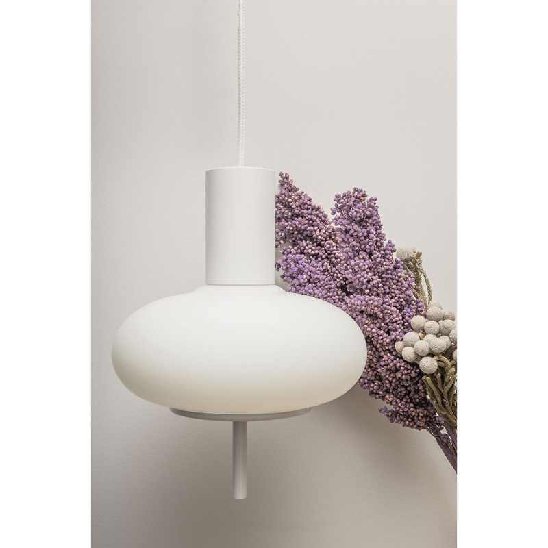 Pojedyncza sufitowa lampa wisząca TORNI A biała Ummo