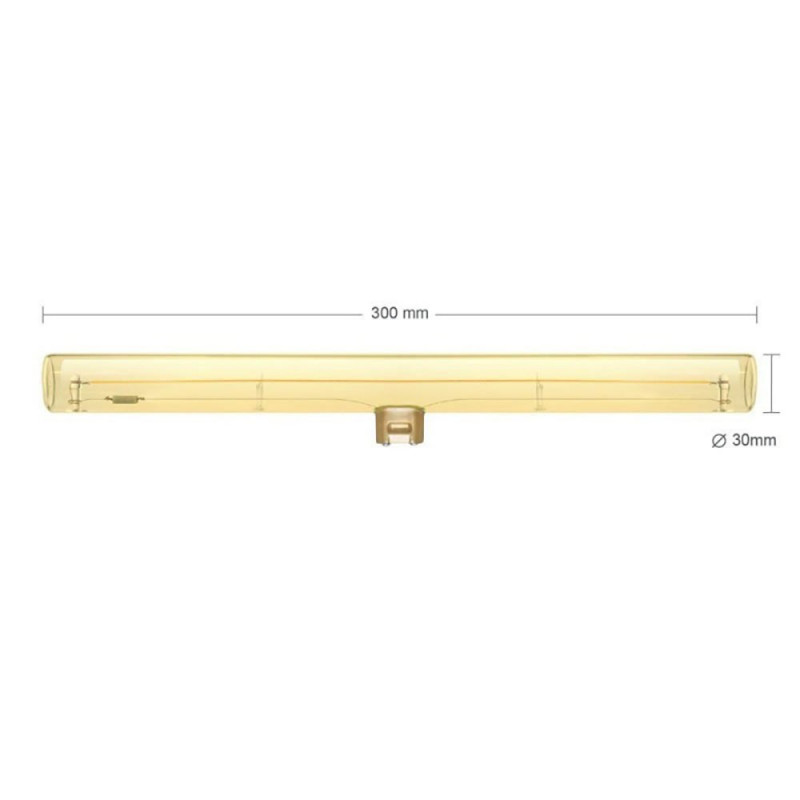 Złota liniowa żarówka LED 30cm S14d 6,5W 1900K 320lm ściemnialna Creative Cables