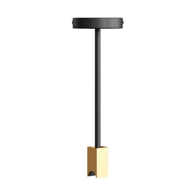 Złota lampa sufitowa z oprawką S14d Syntax® na 30cm rurce Creative Cables