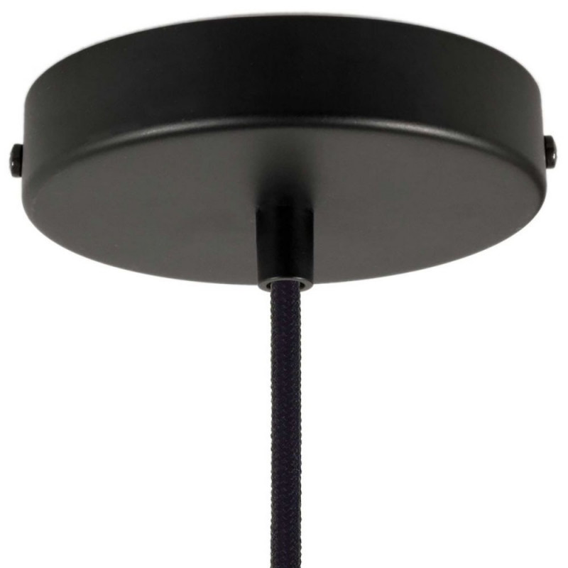 Black pendant lamp with Syntax® S14d lamp holder on textile cable Creative-Cables textile cable