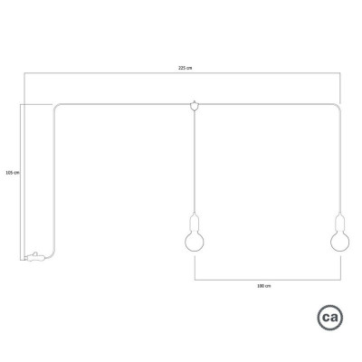 Zielona zewnętrzna lampa F-Snake EIVA z dwiema oprawkami i wtyczką Creative-Cables