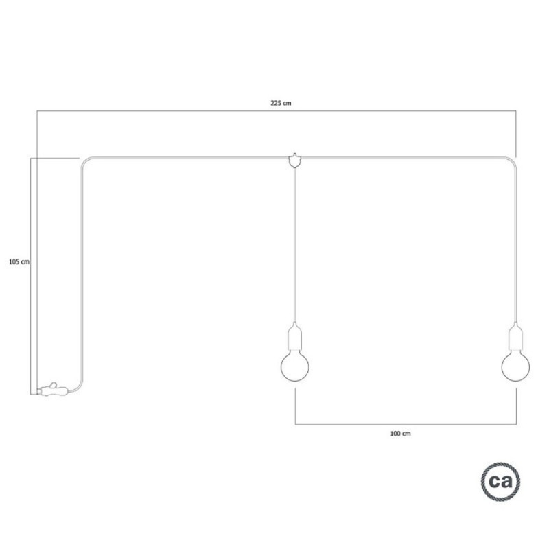 Zielona zewnętrzna lampa F-Snake EIVA z dwiema oprawkami i wtyczką Creative-Cables