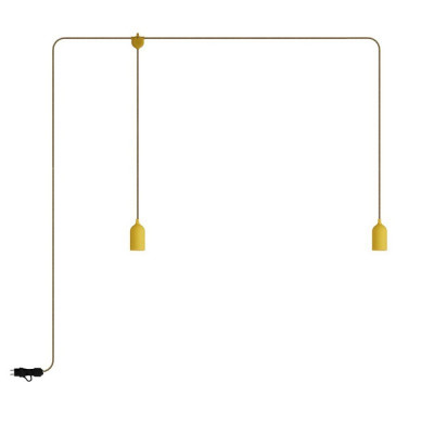 Yellow outdoor lamp F-Snake EIVA with two lampholders and a plug Creative-Cables