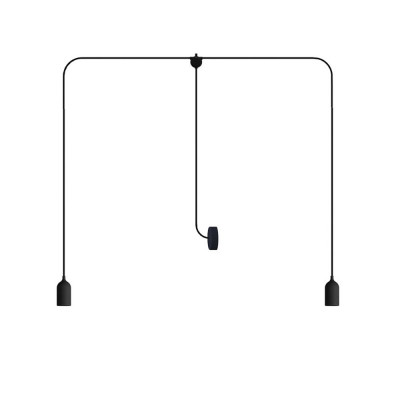 Black outdoor lamp F-Snake with two lampholders and a rose Creative-Cables