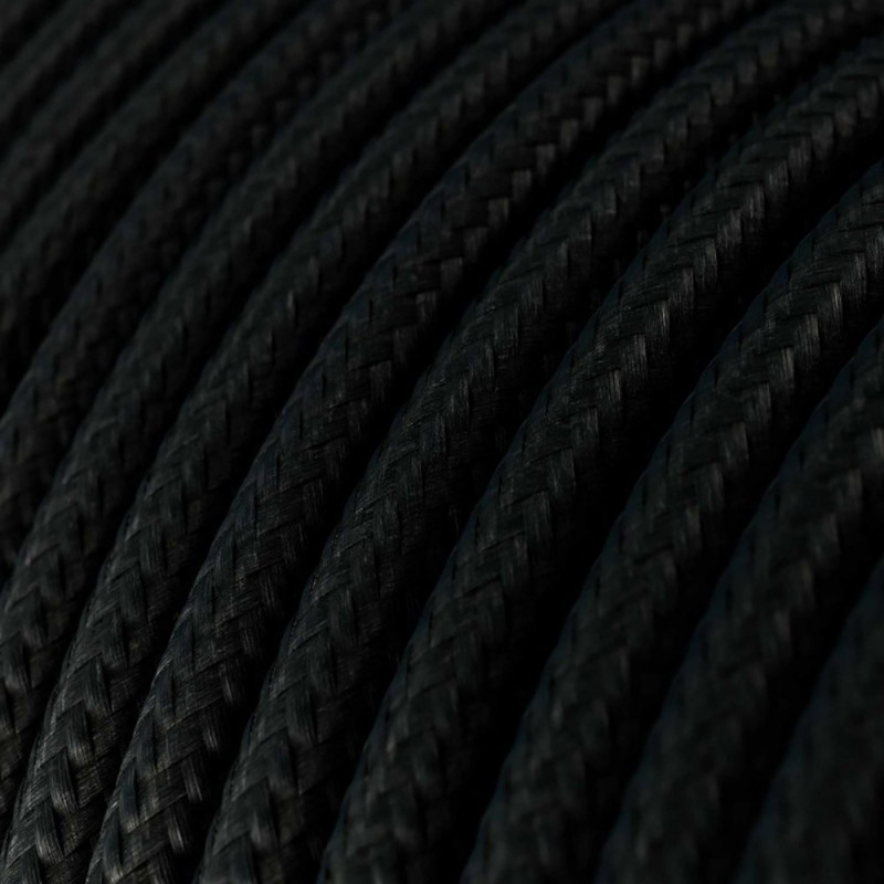 Czarna girlanda świetlna EIVA z trzema czarnymi oprawkami i wtyczką IP65 Creative-Cables