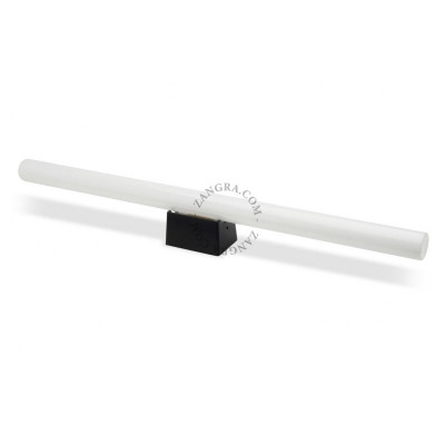 Lampa ścienna S14d z mleczną liniową żarówką 50cm czarna Zangra