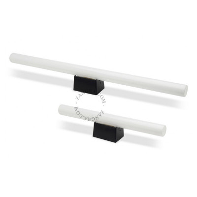 Wall lamp S14d with opal linear bulb 50cm black Zangra